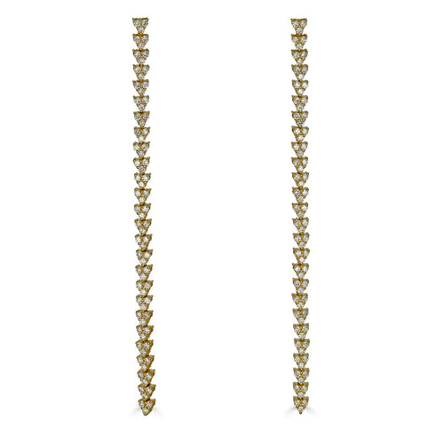 Diamond Triangle Drop Earrings