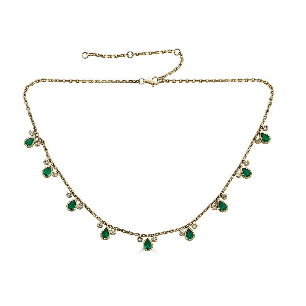Emerald Drop Charm Necklace