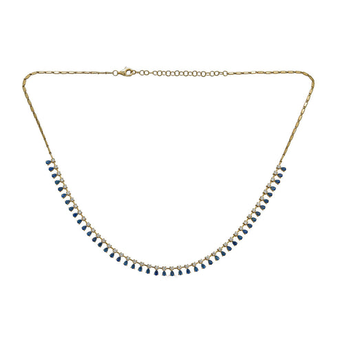 Pear Shaped Sapphire Necklace