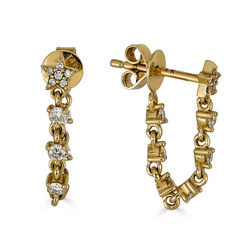 Star Chain Earrings