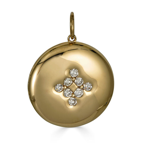 Round Starburst Locket Pendant