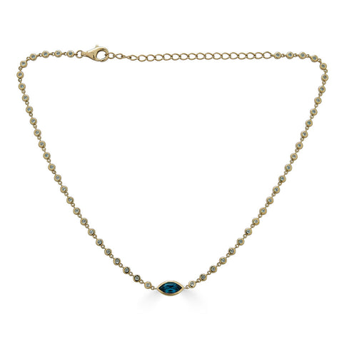 Marquis London Blue Topaz Necklace