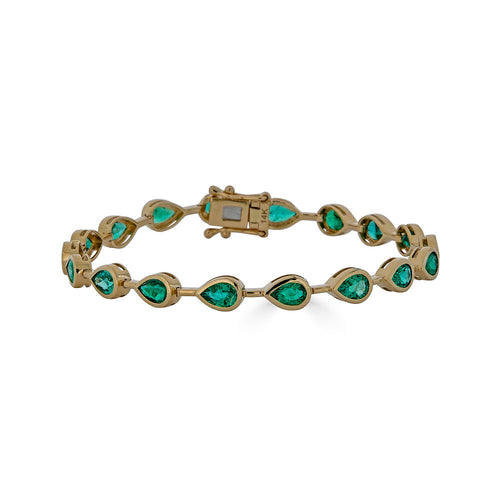 Pear Emerald Tennis Bracelet