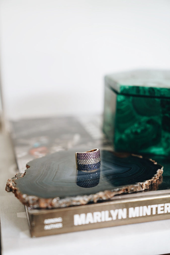 Amethyst Aquamarine Sapphire Cigar Band