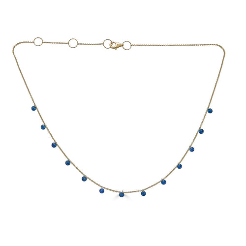 Drilled Blue Sapphire Necklace