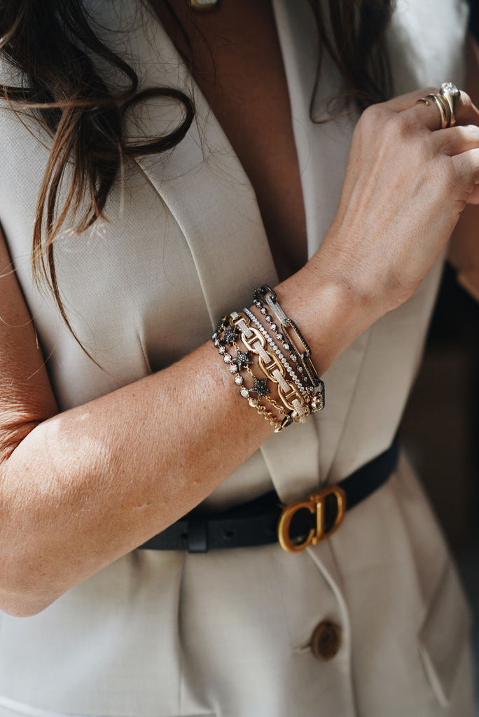 Black Diamond Paper Clip Bracelet