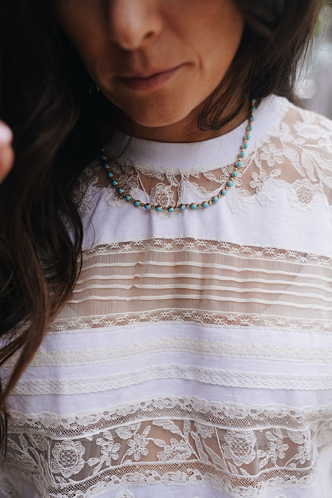 Oval Turquoise Tennis Necklace