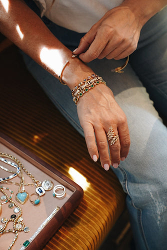 Emerald & Diamond Tennis Bracelet