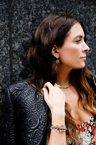 Floral Sapphire Drop Earrings