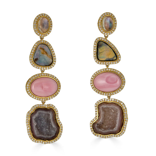 Four Drop Monotone Earrings