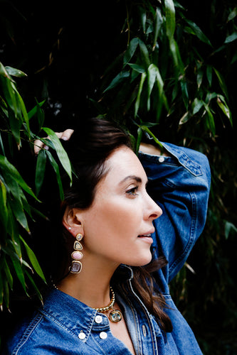 Four Drop Monotone Earrings