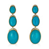 Three Drop Oval Turquoise Earrings