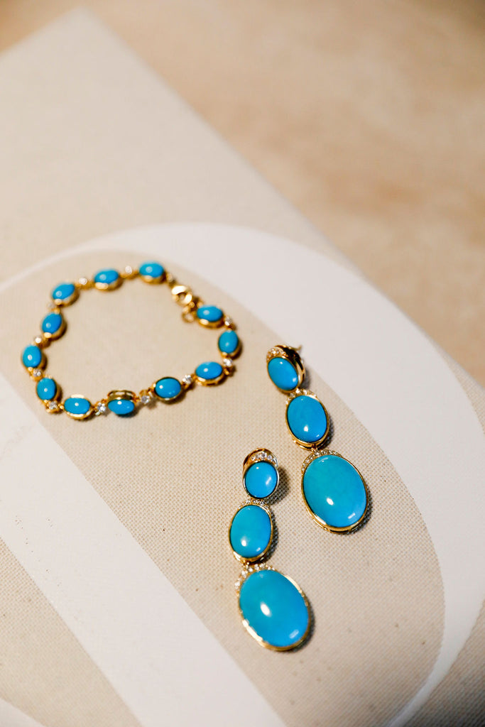 Oval Turquoise tennis Bracelet