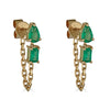 Emerald Post Chain Earring