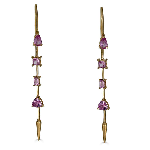 Pink Sapphire Drop Earring