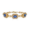 Three Emerald Cut Blue Sapphire Bracelet