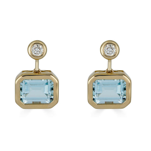 Light Blue Emerald Topaz Earring
