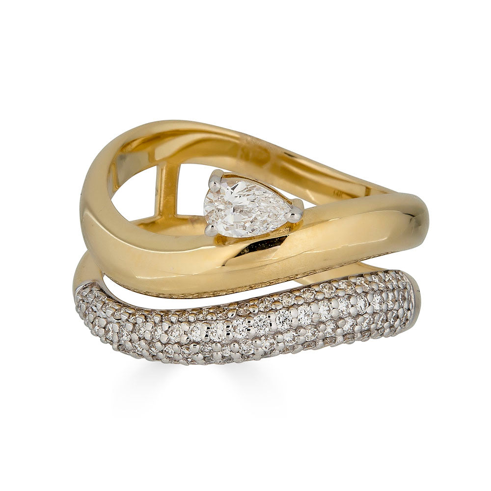 Double Waved Banged Cigar Ring