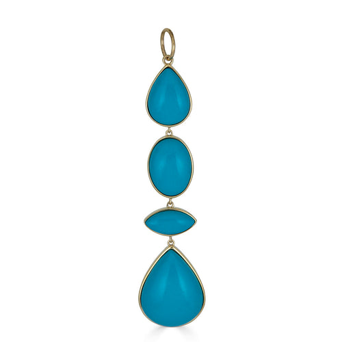 Multi-Shaped Turquoise Lariat pendant