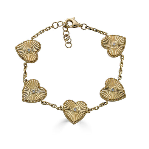 Fluted Heart Bracelet
