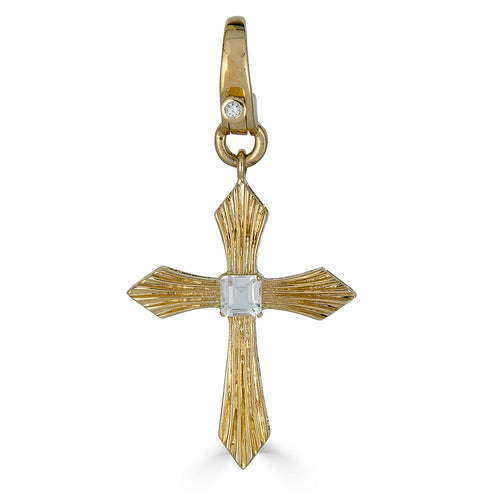 White Topaz Cross Pendant