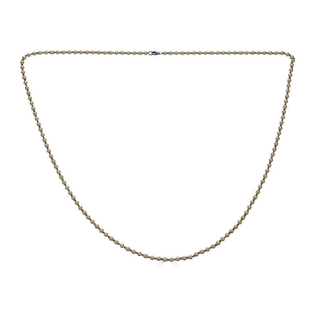 Alternating Black Rhodium Ball Chain