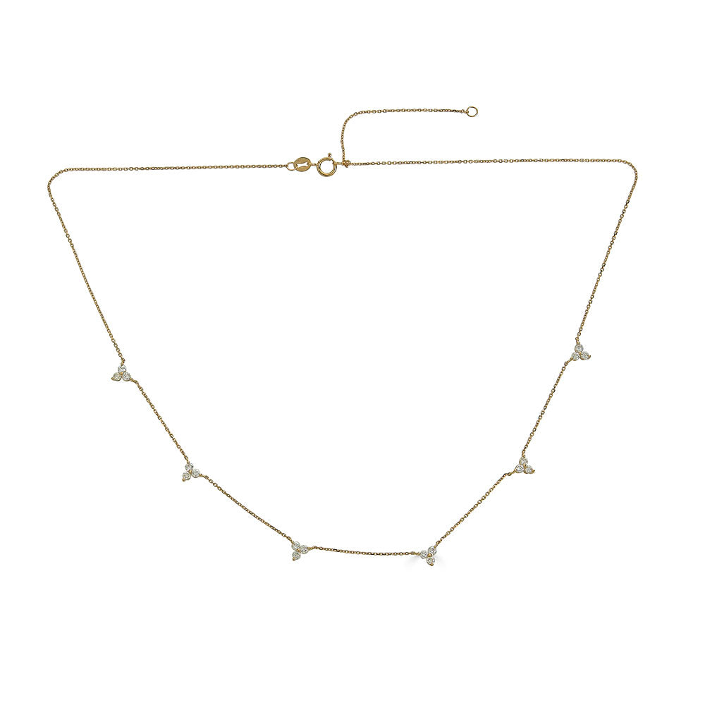 Triangle Cluster Diamond Necklace