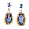 Light Blue Geode Earrings