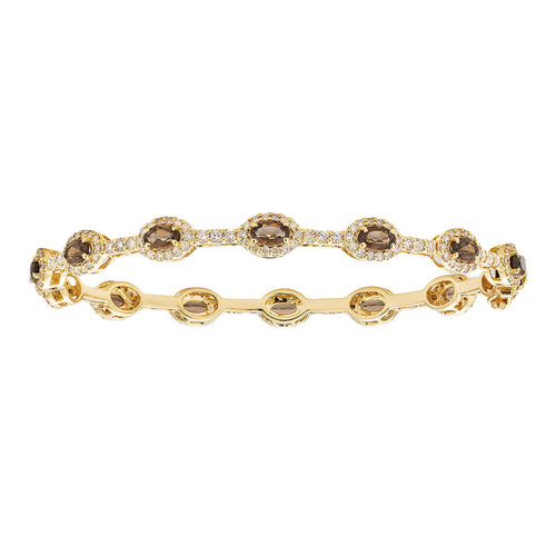 Olivia Smokey Topaz Yellow Gold Bangle