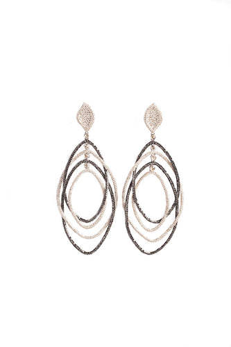 Black and White Alternate Diamond Earrings