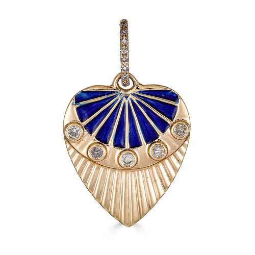 Navy Enamel Heart Charm