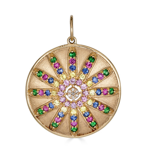 Round Disc Gold Pendant