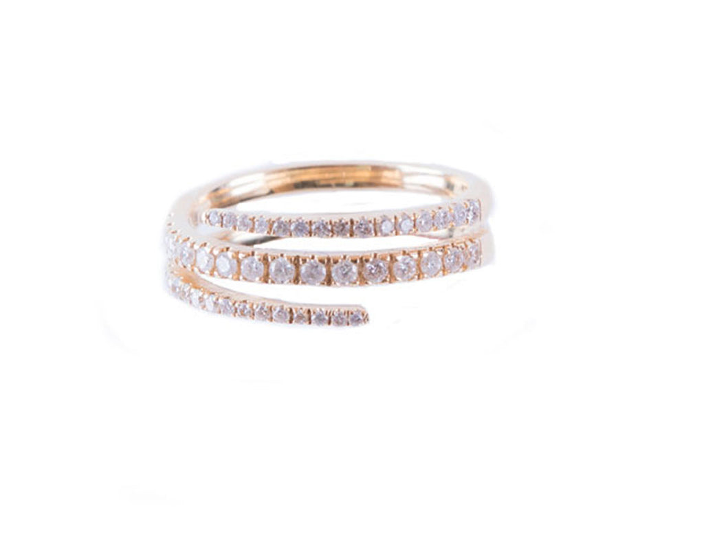 Large Pave Diamond Middle Ring