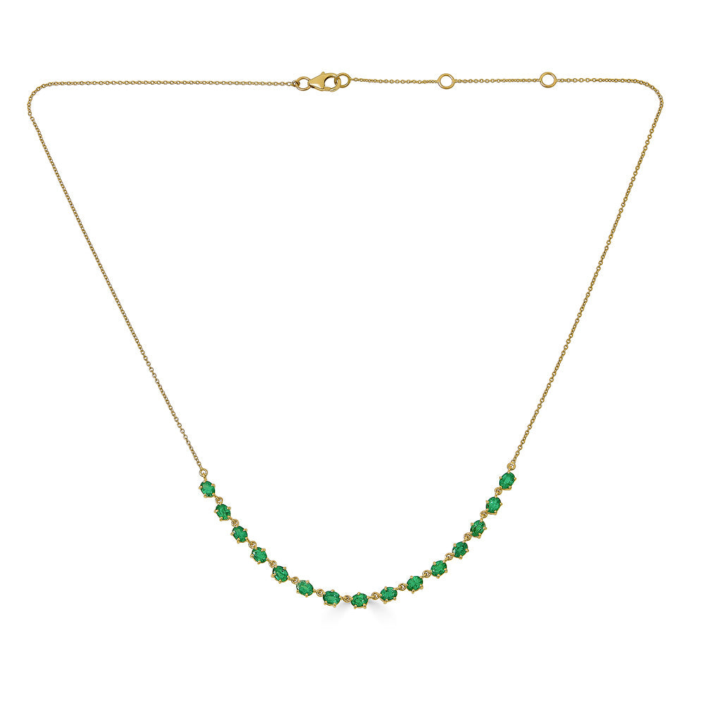 Oval Emerald Drop Necklace