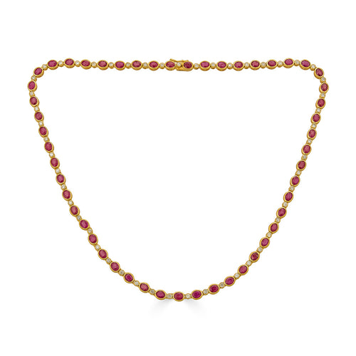 Oval Ruby Necklace