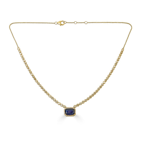 Sapphire Stone Round Necklace