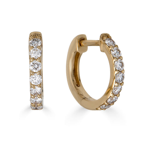 Pave Diamond Huggie Earrings