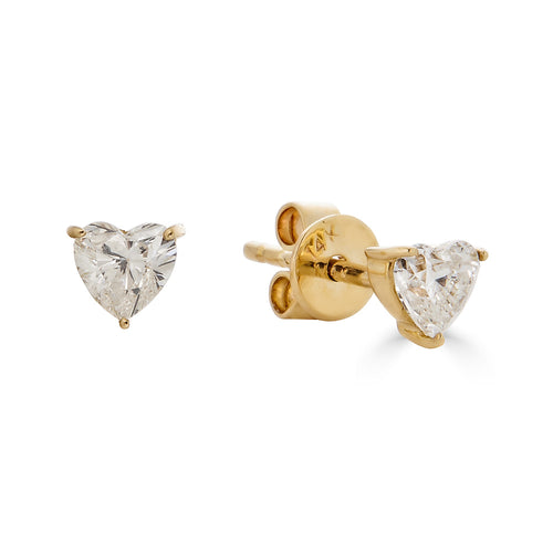 Heart Shaped Diamond Earrings