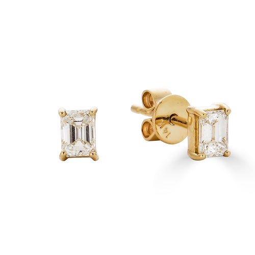 Emerald Cut Diamond Earrings