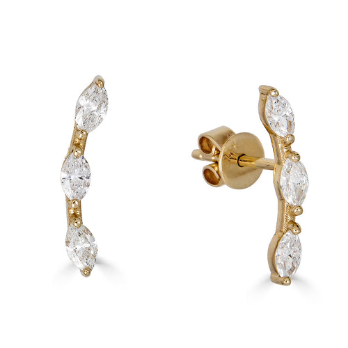 Marquise Cut Diamond Ear Crawler