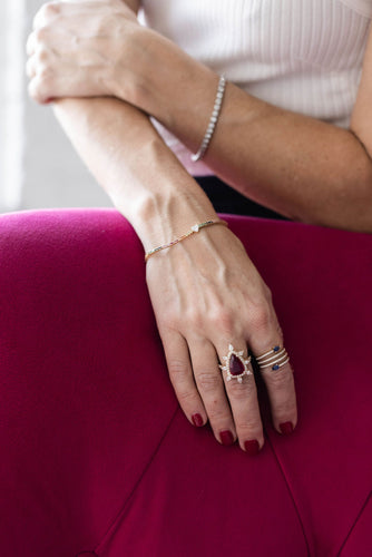 Pink Pear Spinel Ring