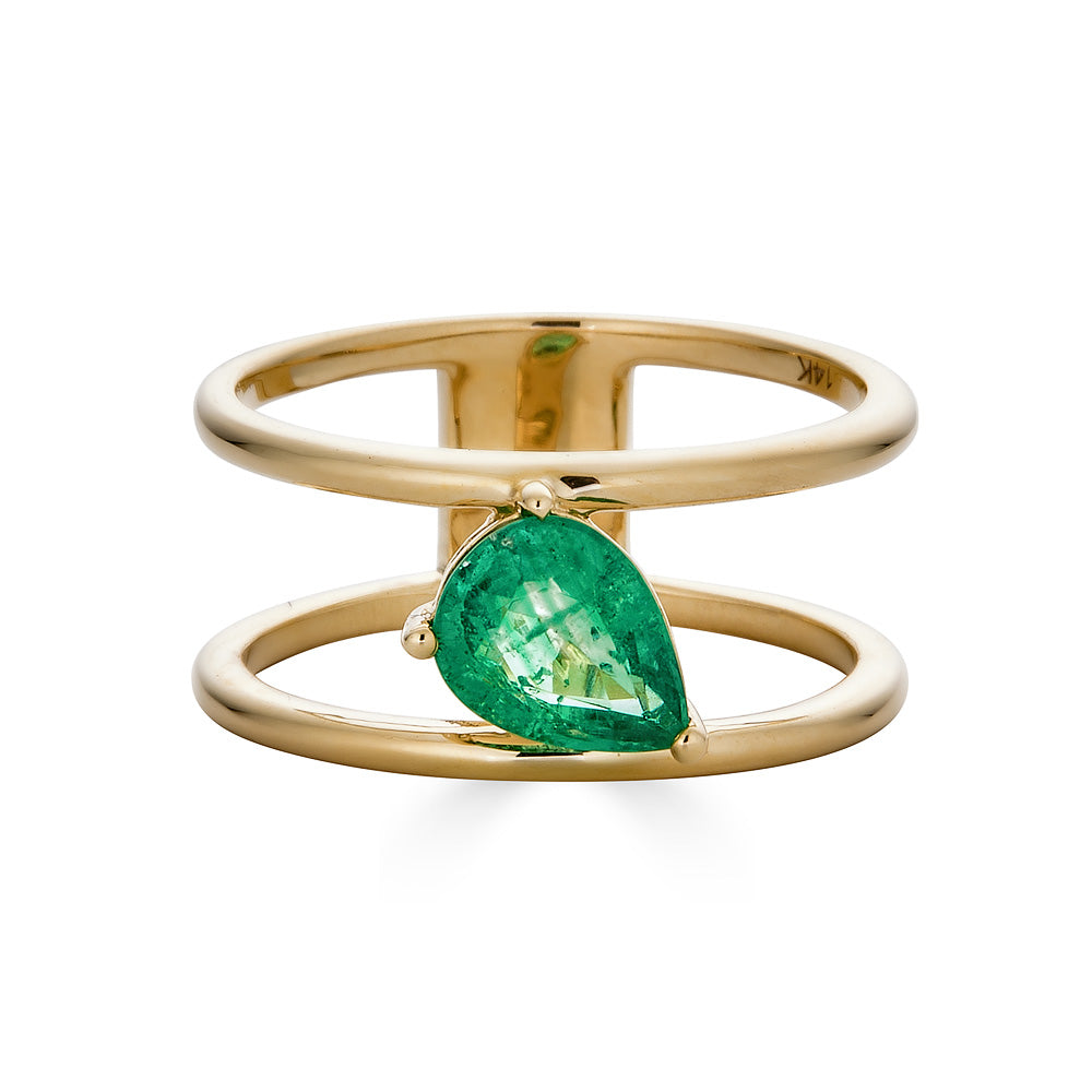 Gold Line Emerald Ring