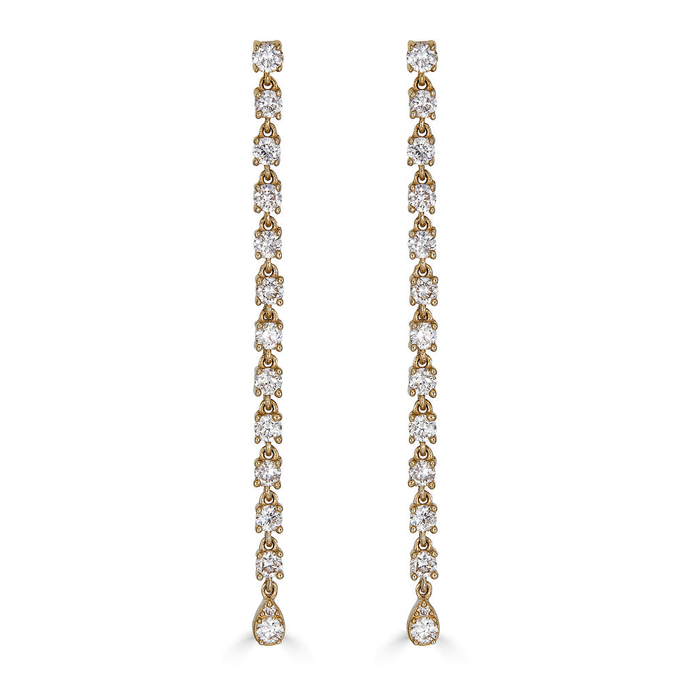 Diamond Drop Line Earrings
