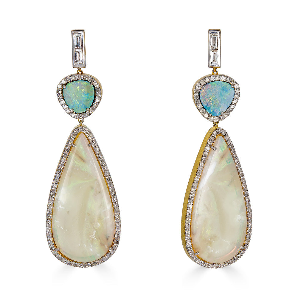 Opal Pear Drop Earrings