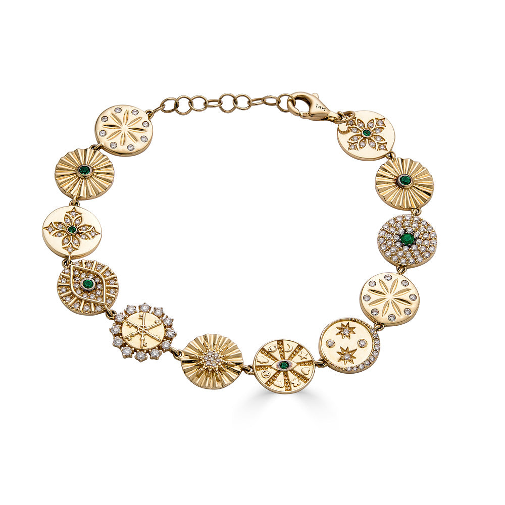 Gold Circles Evil Eye Bracelet