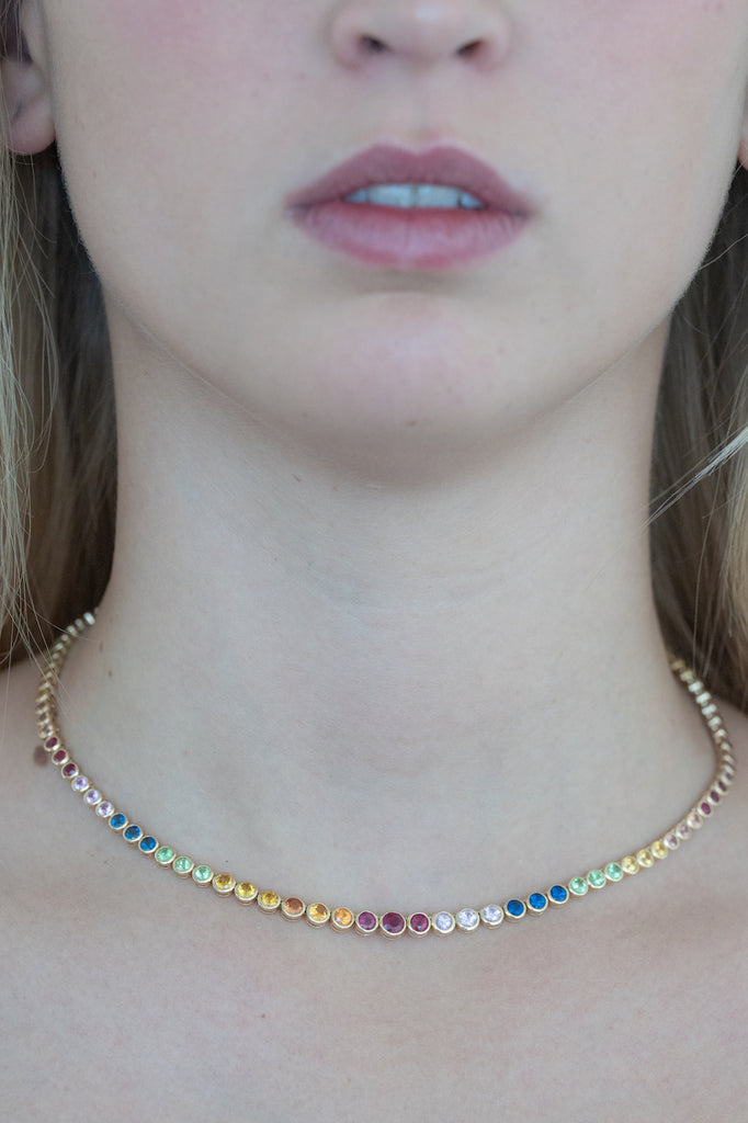 Sapphire Rainbow Necklace