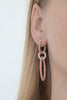 Pave Coral Link Earrings