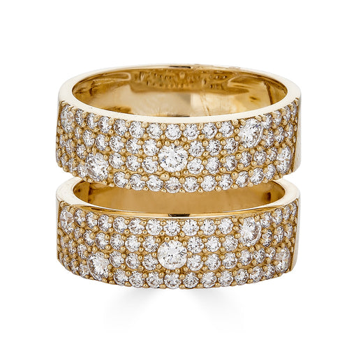Two Line Thick Diamond Band