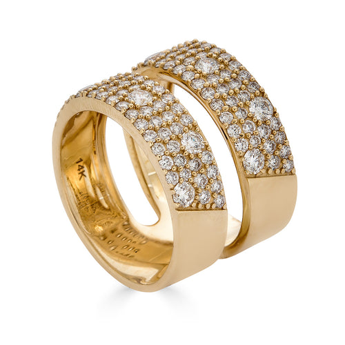 Two Line Thick Diamond Band