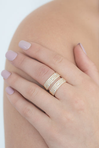 Two Line Thick Diamond Band